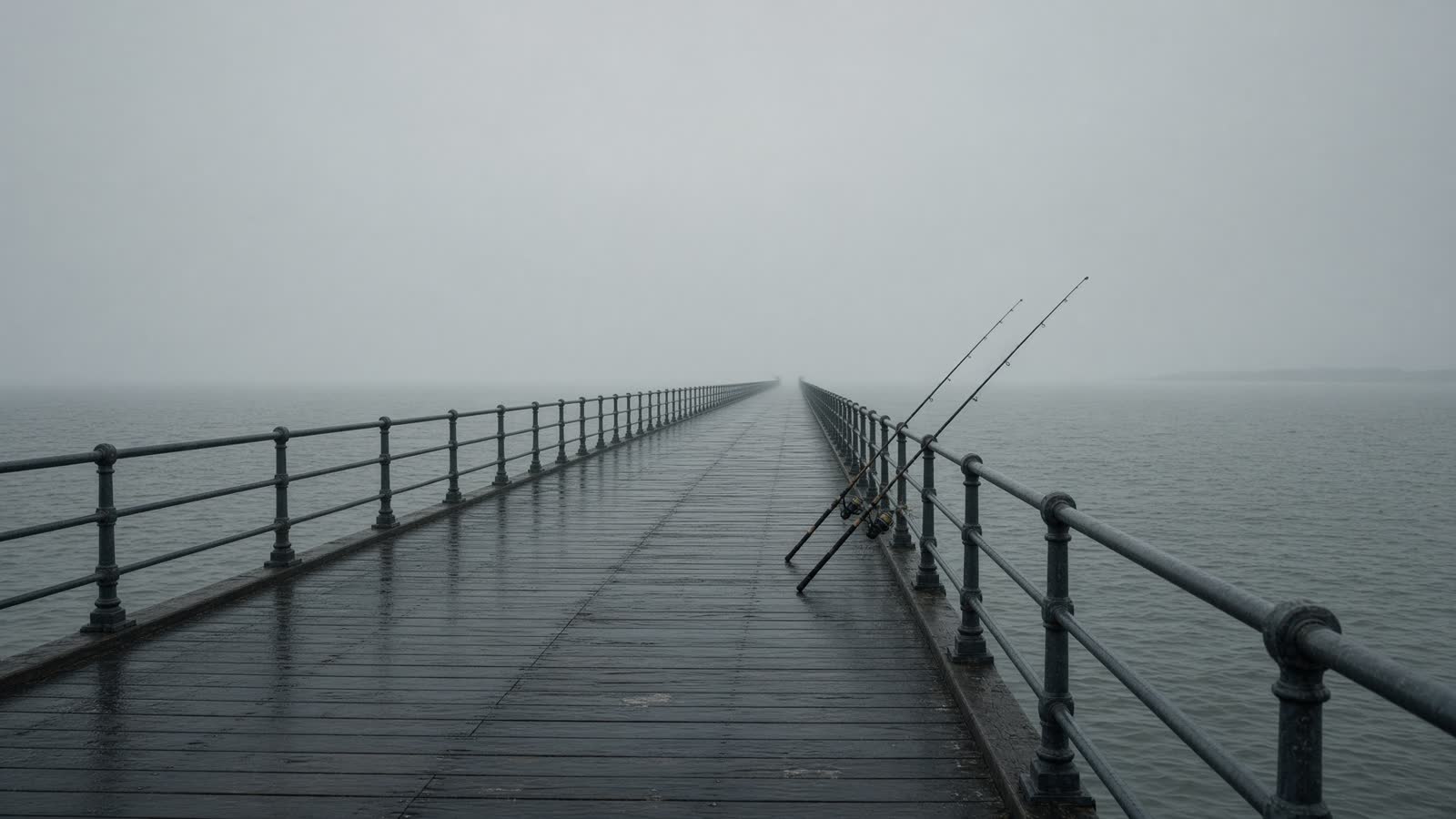 A UK pier at dawn. Decorative coastline, not a catch.